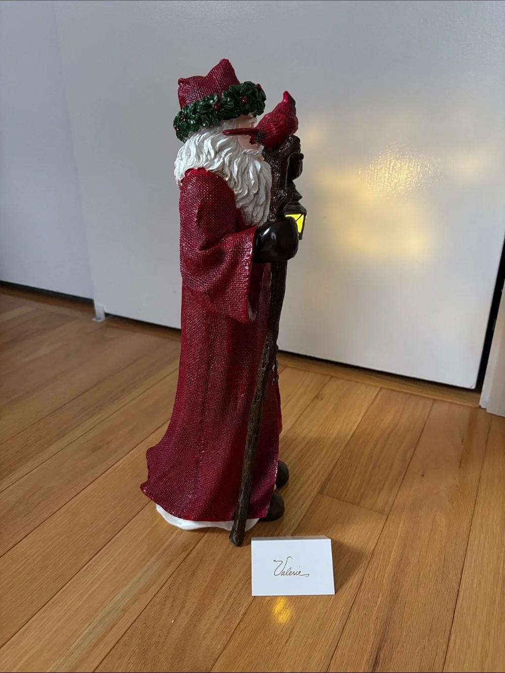 Classic Red Santa with Lantern Holiday Figurine